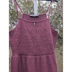 Disturbia Mundi Shirred Dress Size 10 Maroon Dagger Charm Alt Goth Midi Knit